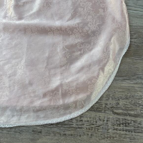 Vintage Nicole Pink Satin & Lace Nightgown ILGWU Made in USA | Size M - Picture 5 of 8